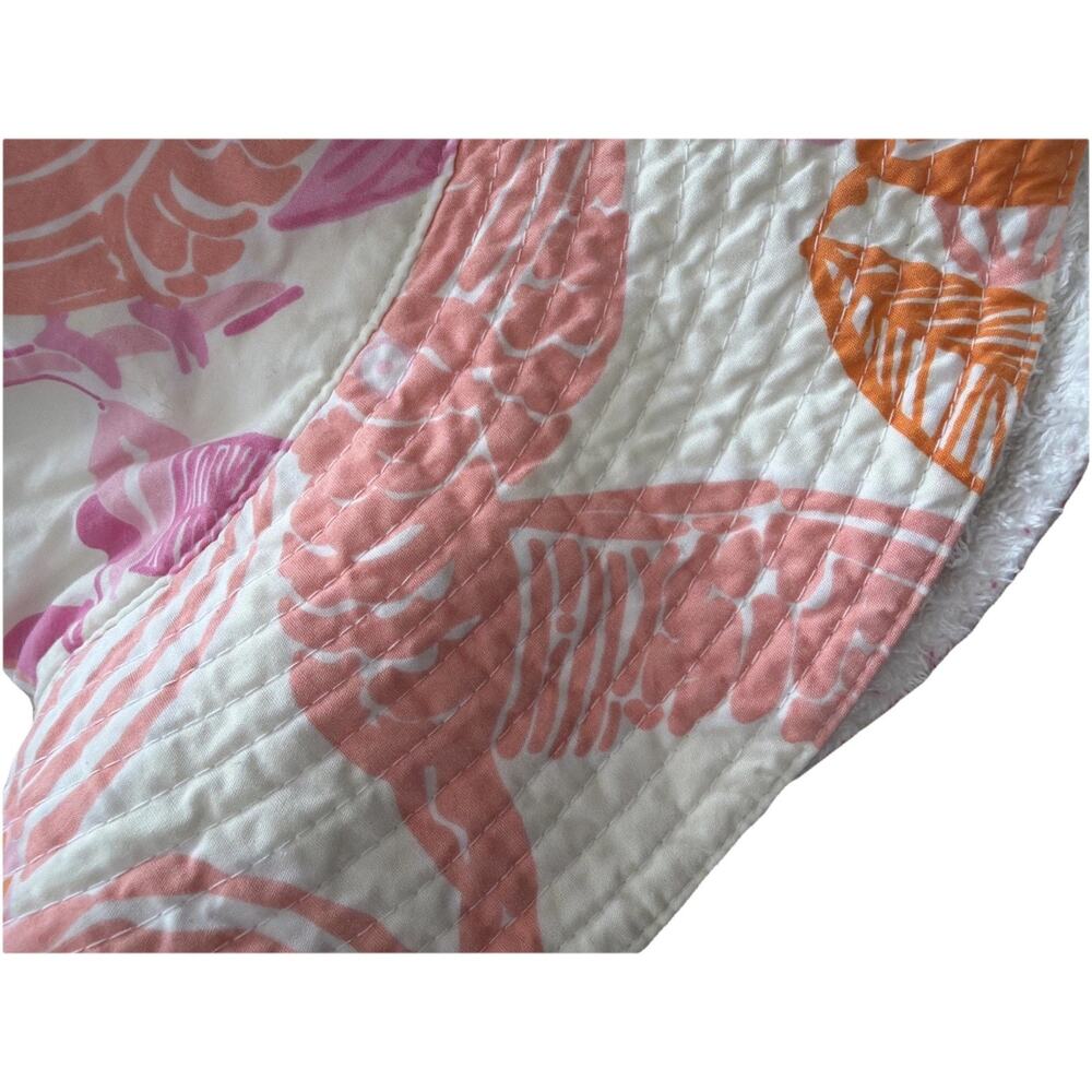 Vintage Lilly Pulitzer Bucket Hat Pink Orange Cockatoo Terry Lined Resort - Picture 7 of 13
